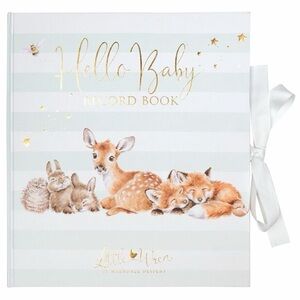 Baby Record Book - Green, White and Gold